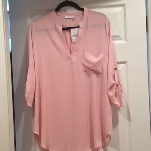 Lush pink tunic blouse